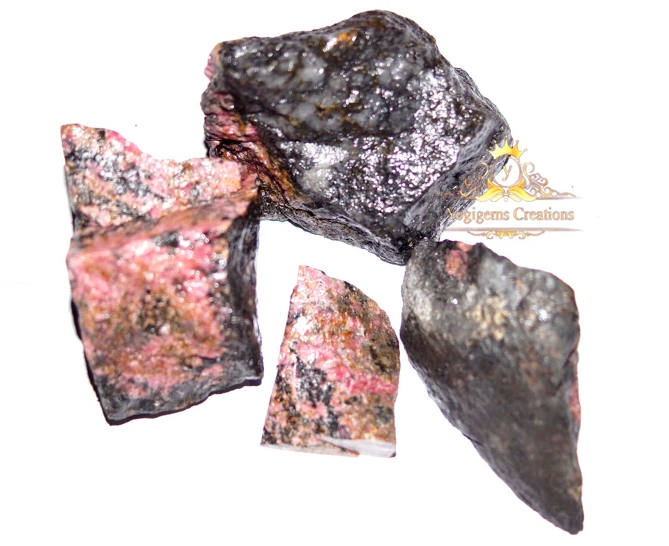 Lote al por mayor de 500 quilates 100 % natural certificado rodonita piedras preciosas sueltas ásperas Foto 2 de 4