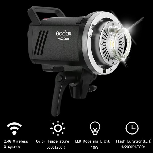 Godox MS300V 300W LED Studio Flash 2.4G 5600±200K Bowens Mount LED Modeling Lamp - Picture 2 of 12