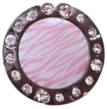 Pink Zebra Stripes W/ Crystals Ball Marker