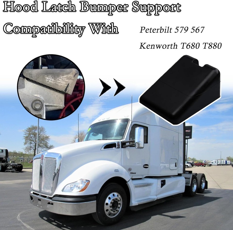 Hood Bumper Supports For Peterbilt 567 & 579 + Kenworth T680 & T880 Trucks – 2 Pack (L85-6081 & L85-6082) - View #7