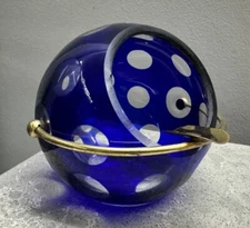 Vintage Futuristic Ball Ashtray Decoration Desk Table Decor Space Age  Glass