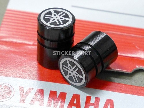 3 PAIR BLACK FOR YAMAHA VALVE CAP DUST STEM TIRE WHEEL COVER LOGO RIMS - Picture 4 of 11