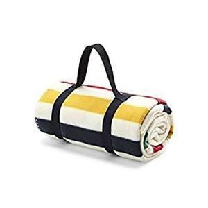 Hudson-039-s-Bay-HBC-Classic-Stripe-Polar-Fleece-Red-Yellow-Green-Throw-Blanket-NWT