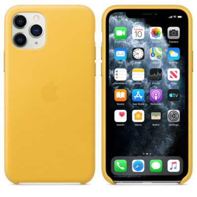 Original / Offizielles Apple iPhone 11 Pro Leder Case - Meyer Lemon (Gelb) - Neu