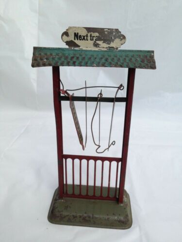 Rare vintage Tin Plate Gebruder Bing Nurnberg Station Destination with 4 Signs