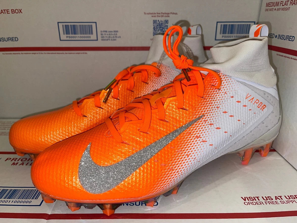 Vapor Untouchable Pro White/Orange Football Cleats 917165-106 Sz 11 US |