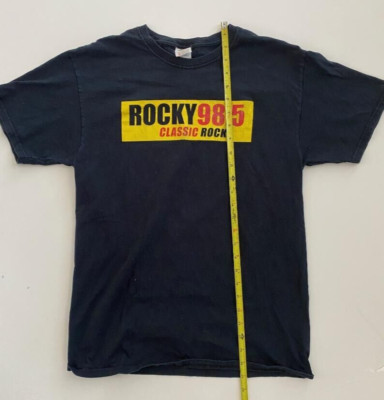 WYCR 98.5 FM Classic Rocky 98.5 Adult Mens Medium T Shirt York Hanover PA Black