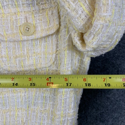 Monique Lhuillier Jacket 10 Silk Wool Yellow Button Up Belt Designer Made USA - Picture 17 of 17