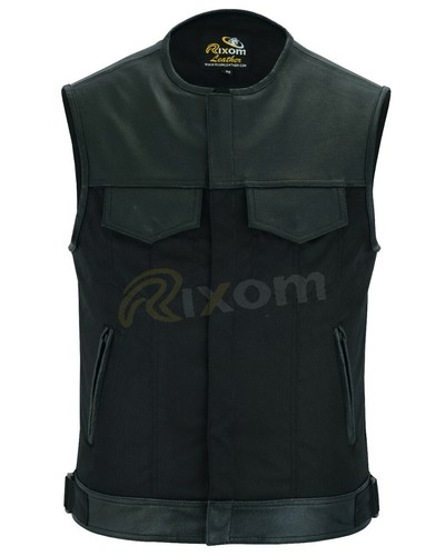 Gilet Bikers Cudora con Finiture in Pelle Figli dell'Anarchia Gilet Moto Tagliata - Foto 20 di 23