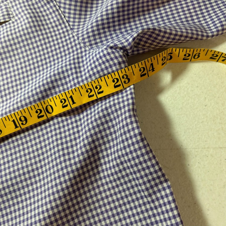 Mojo Fishing Shirt Mens Medium Purple Check Vented Sportswear Button Up