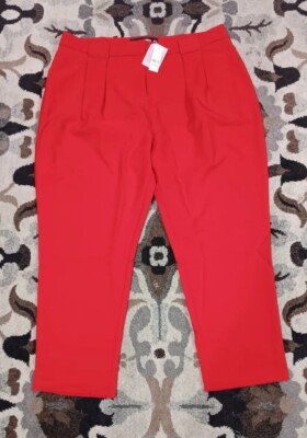 Gabrielle Union Tapered Leg Dress Career Pants Red High Waist Pant NWT Sz  XXL/20