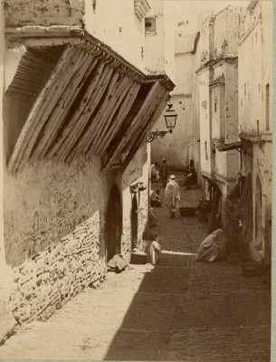 Tirage Albuminé Vintage Tunisie Scène De Rue - Circa 1880, Format 10x14 Cm, Original