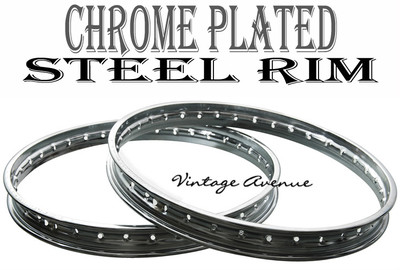 KAWASAKI G3 G3SS D/E '74-'75 F+R CHROME WHEEL RIM 2PCS
