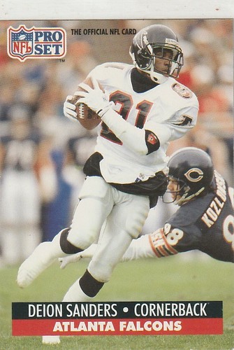 Carta Calcio 1991 Pro Set Deion Sanders Atlanta Falcons #98 Spedizione Gratuita - Foto 2 di 6