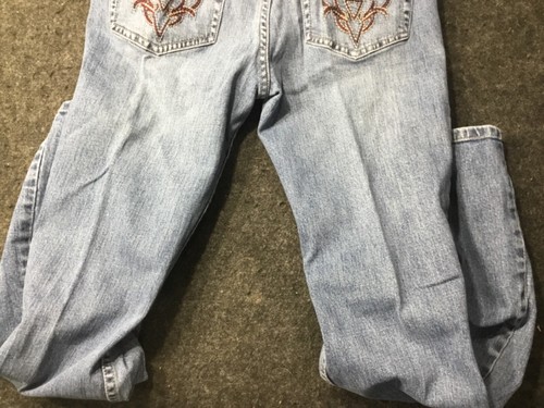 Harley Davidson Mid Rise Boot Cut Jeans Size 6 Petite Embroidered - Picture 5 of 6
