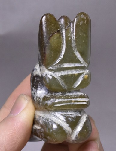 Colgante Amuleto Dios Sol Helios 7CM China Cultura Hongshan Hetian Jade Dios - Imagen 2 de 7