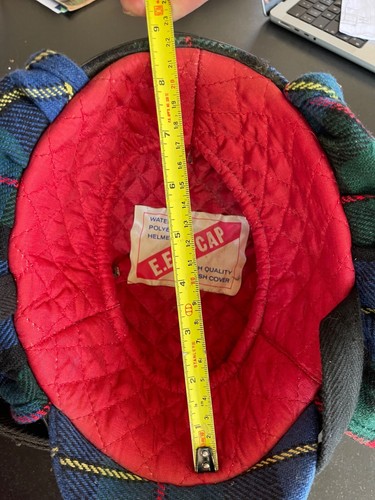 Vintage Horse riding helmet cap hat Equestrian New old stock Tartan - Picture 5 of 5