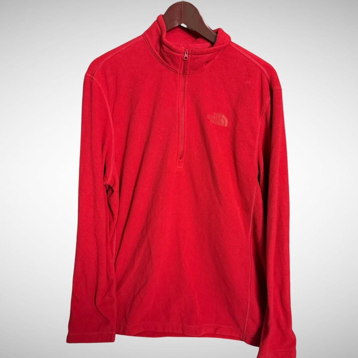 The North Face Full Zip Jacket Mens Large solid Red Pre Owned