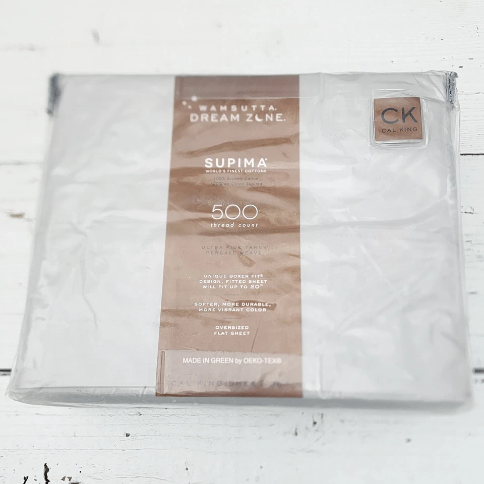 Juego de sábanas WAMSUTTA Dream Zone Silver 500TC SUPIMA algodón PERCAL CALI- KING LEER Foto 4 de 4