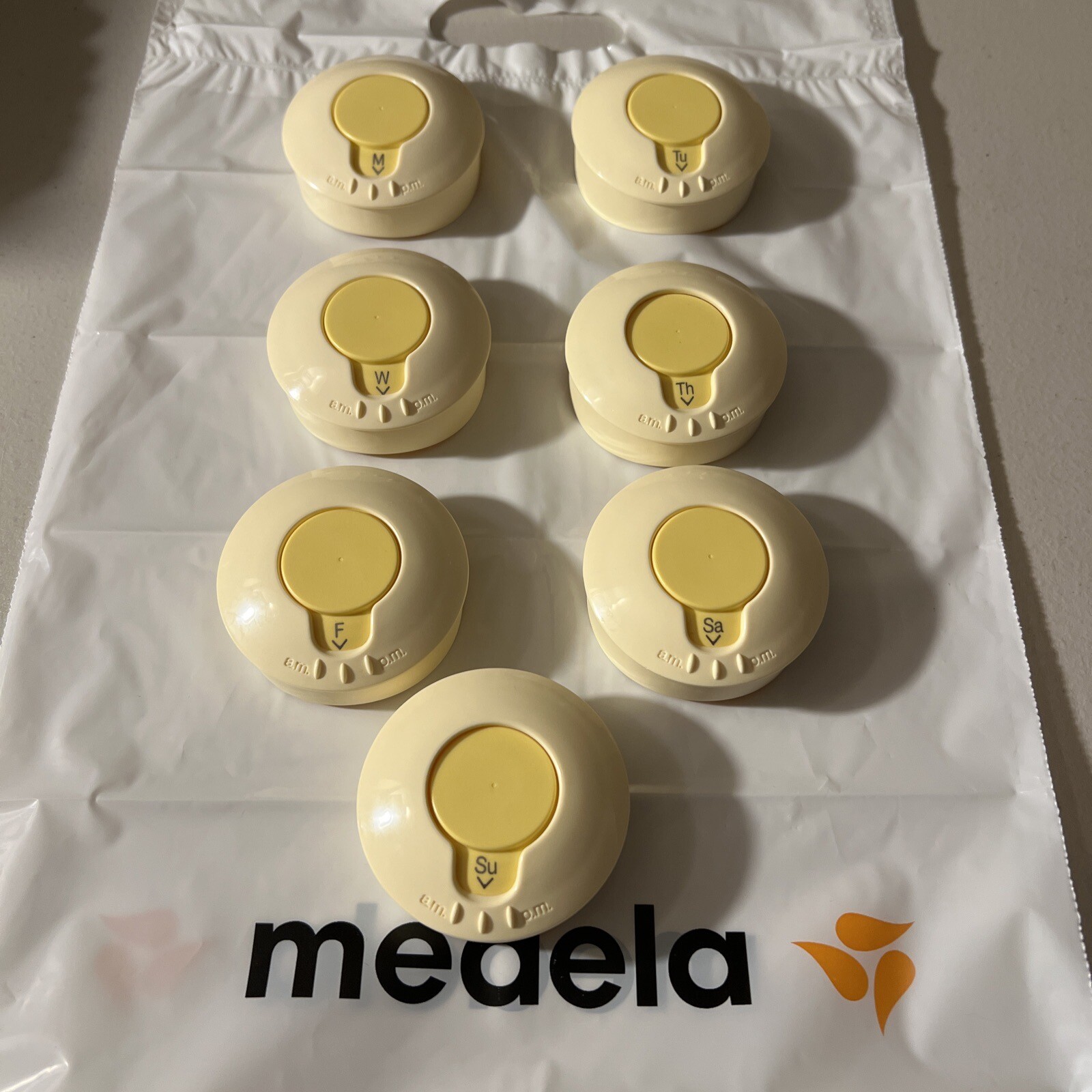 7 Medela Labeling Lids New BULK Date Lid Screw On Cap Dial F