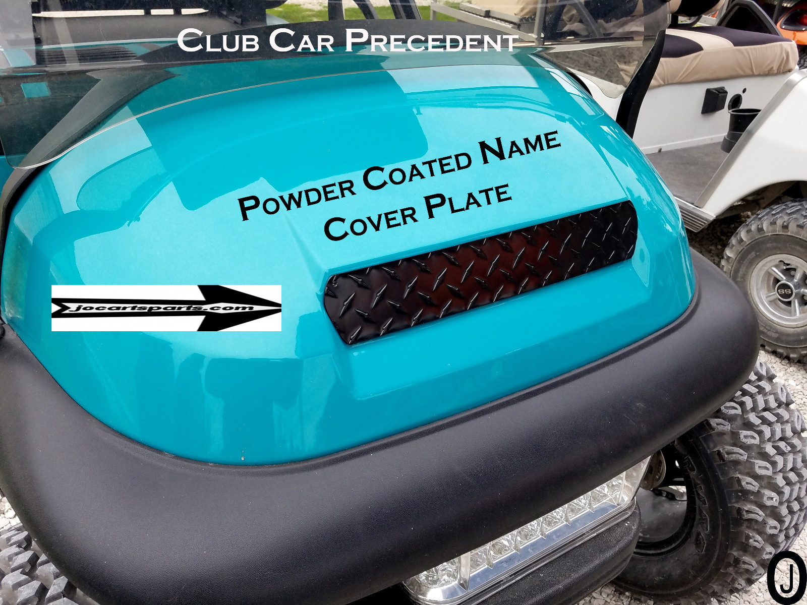 Club Car PRECEDENT golf cart Powder Coated Aluminum Diamond plate Name Cover  
