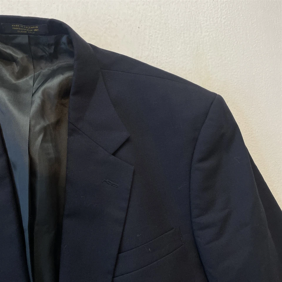 Chaqueta Blazer Abrigo Deportivo De Colección Oscar de la Renta 44L Azul Marino Dorado Botón 100% Lana Foto 2 de 4