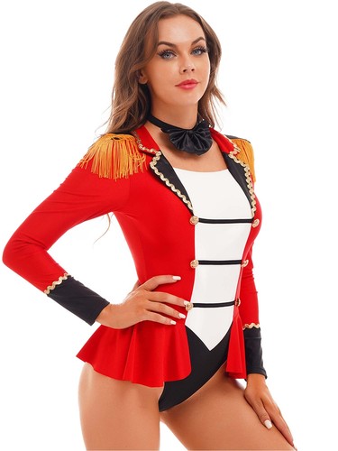 Women's Circus Ringmaster Sequins Fringe Tuxedo Tailcoat Jacket Carnival Costume - Picture 27 of 36