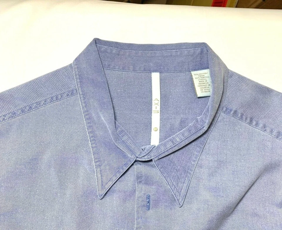 MENS 2XT LONG SLEEVE AXIS BUTTON UP BLUE SHIRT TALL - Image 2 of 4