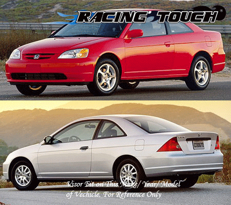 Sun roof & Visor Wind Guard Out-Channel 3pc For 2001-05 Honda Civic 2 Door Coupe - Bild 7 von 7