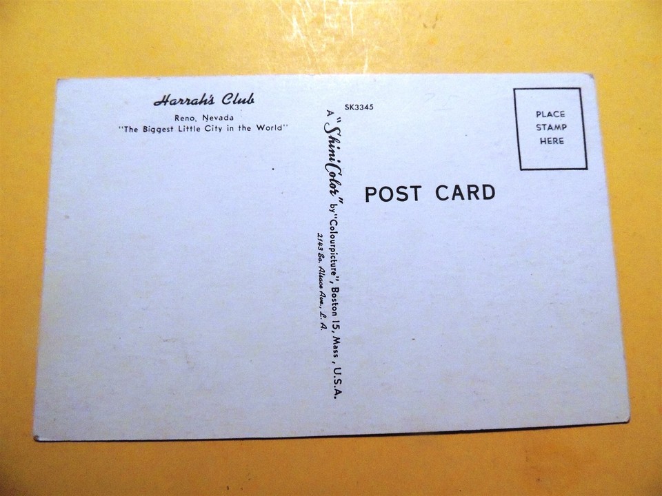 Club Row on Virginia Street Reno Nevada vintage postcard Harrah's Club