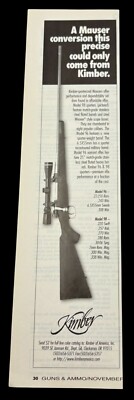 Kimber Mauser Custom Rifle Conversion Vintage Print Ad 90s Model 96 Gun Firearms