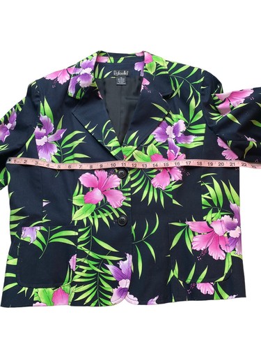 Chaqueta Blazer Rafaella Mujer Talla 16 Negra Colores Florales Brillantes Bolsillos Forrados - Imagen 15 de 18