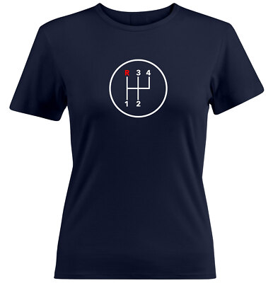 4 Speed Manual Shift Pattern Juniors Women T-Shirt Gear Shifter Short Sleeve Tee
