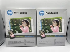 2 pack New HP Photo Card Pack 5x7 Paper w/ 10 Envelopes,5 Paper SF791A Glossy