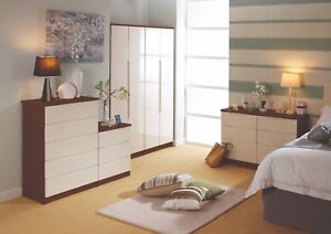 Details About Charleston White Tuscany Walnut Drawers Set Ready Assembled Bedroom Furniture Uk