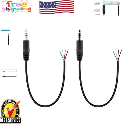 DIY Replacement 3.5mm Stereo Male Plug to Bare Wire for Headphones & Microphones