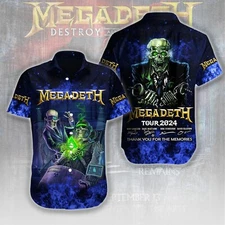 Megadeth Band Short Sleeve Dress  hawaiian shirt
