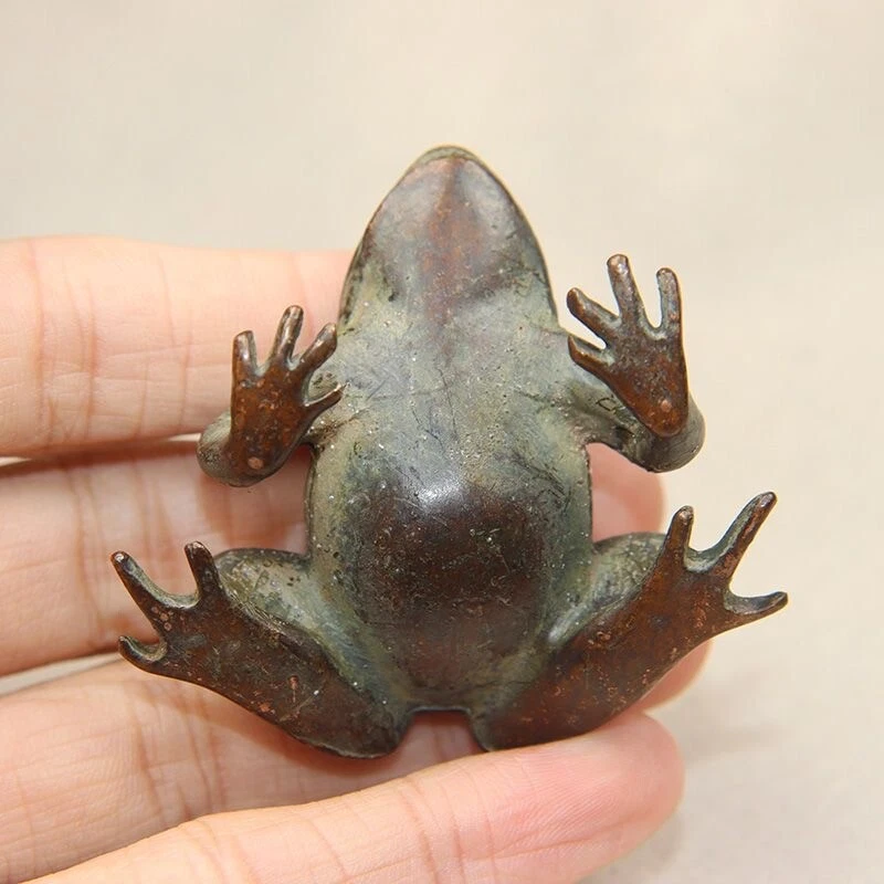 chinese copper statue figure frog tea pet incense burner holder home decoration - Image 3 of 4