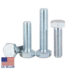 3PC M12 x 50mm Galvanized 8.8 Steel Hexagon Head Bolts Screws 