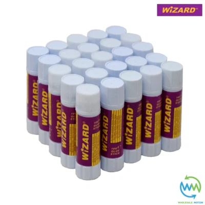 WIZARD 40g Glue STICKS Washable NON-TOXIC Office SCHOOL Home Pack STICK White UK