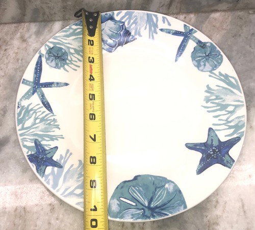 10.5”Dinner Plates-Set of 2 Royal Norfolk Shore Living Beach Ocean-NEW-SHIP 24HR - Picture 5 of 12