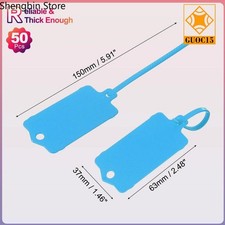 50Pcs Blank Waterproof Plastic Tags, Label Shipping Tag, Blue 2.48 x 1.46Inch