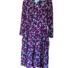 Vermont Country Store  Floral Midi Dress Women SizeM Cotton