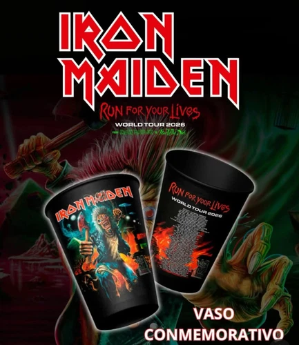 IRON MAIDEN Run For Your Lives World TOUR OFFICIAL Cup MEXICO Stadium GNP 2026