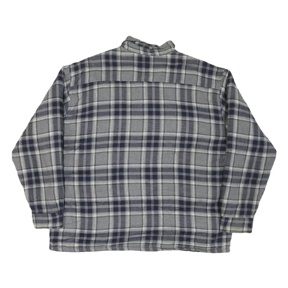 GREAT NORTHWEST Mens Blue & Grey Check Shirt 2XL Cotton Blend Casual Button Up - Image 3 of 4