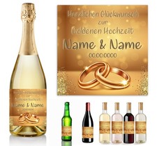 Aufkleber Flaschenetikett Hochzeitstag Name Datum 50 Jahre Goldene Hochzeit