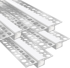 Ledlightsworld Plaster-In Aluminum LED Profile, 4 Pack 3.3Ft/1M with Milky Diffu