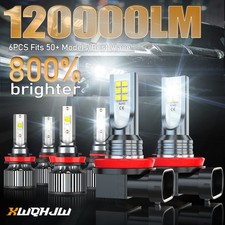 Led Headlight High Low Beam Fog Light 6x For Honda Accord 2013 2014-2015 6500k