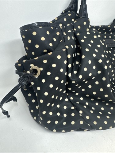 Kate Spade Stevie Wickeltasche schwarz weiß gepunktet XL Beuteltasche Top Henkeltasche - Bild 3 von 13