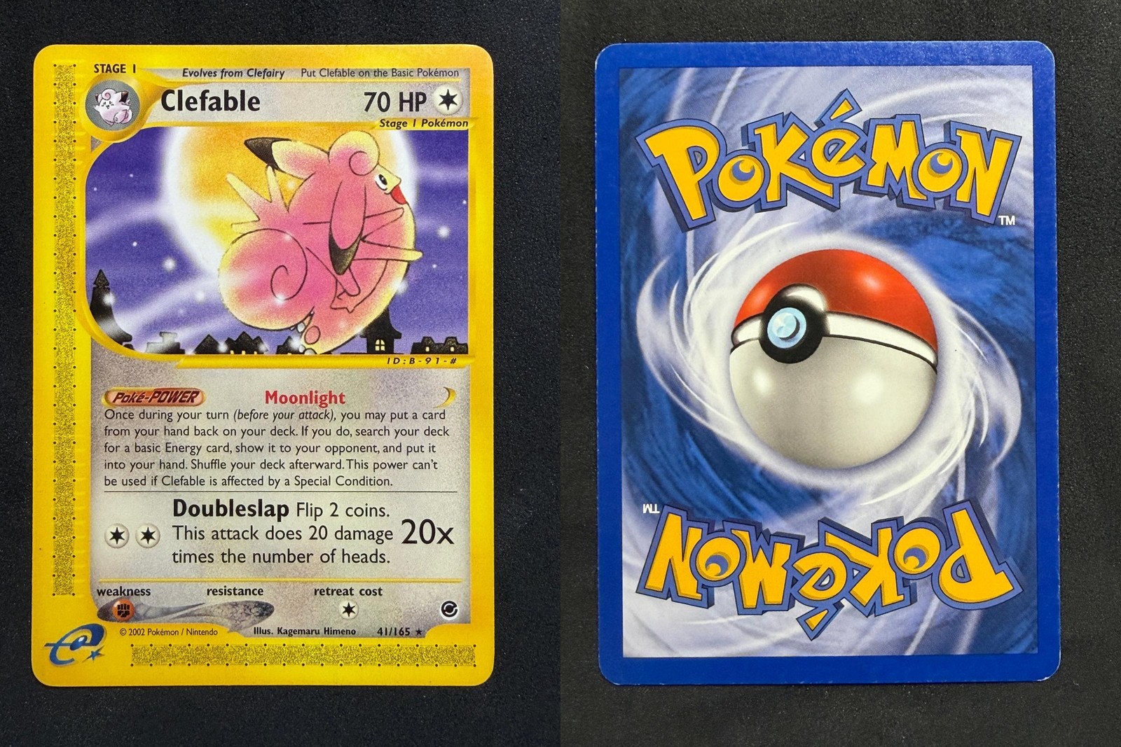POKEMON UNGRADED CLEFABLE 41/165 R EXPEDITION BASE SET MP PKM-224